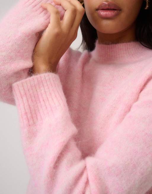 Nobody's Child Funnel neck knitted jumper in pink, 2 of 4