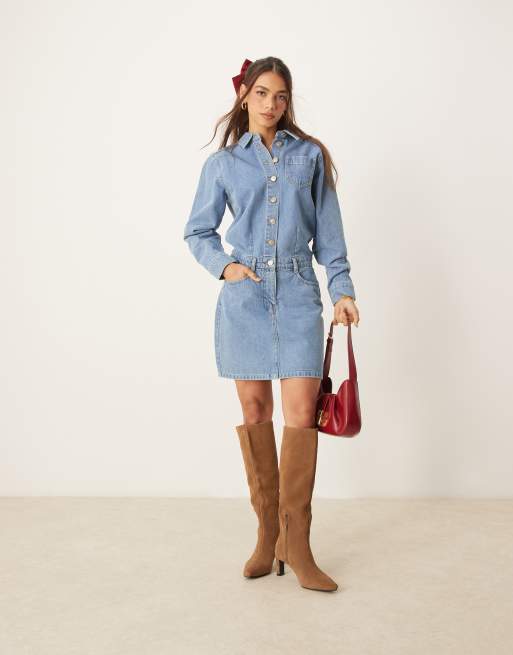 Nobody's Child - Galveston - Robe chemise courte en jean - Bleu clair, 4 de 4