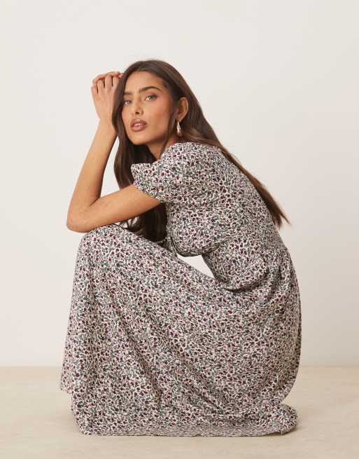 Nobody's Child - Geniveve - Robe tendance folk mi-longue à petites fleurs - Crème, 4 de 4