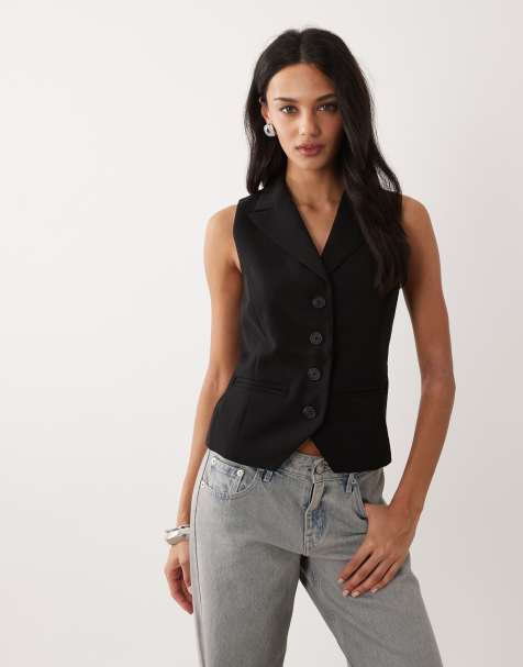 Nobody's Child - Gilet nero con colletto e bottoni sul davanti - view 1