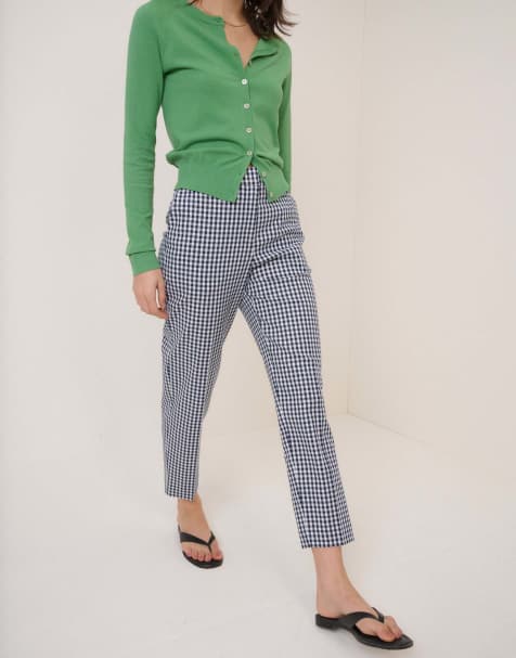 Nobody's Child Gingham cigarette trousers in blue - view 1