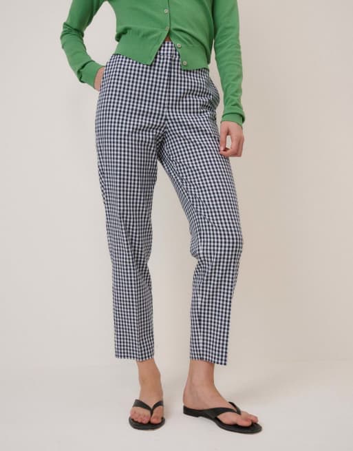Nobody's Child Gingham cigarette trousers in blue, 2 of 6