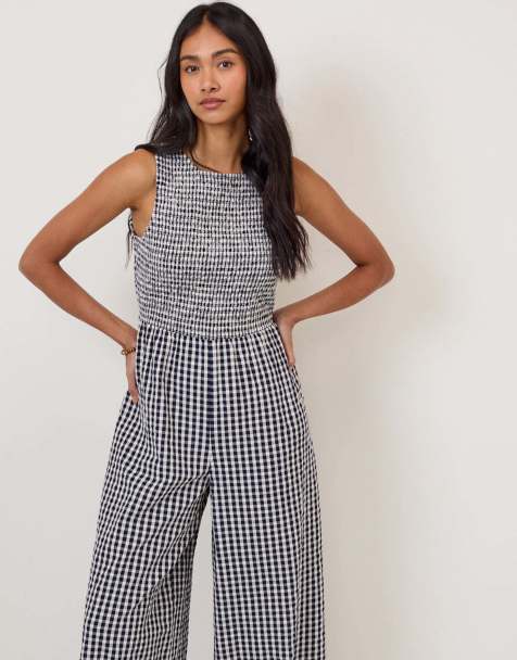 Nobody's Child Gingham ruth jumpsuit in blue - view 1