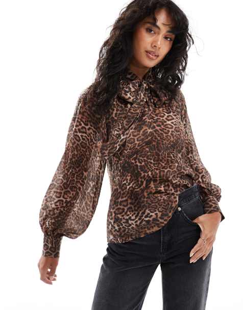 Nobody's Child Goldie printed blouse in leopard