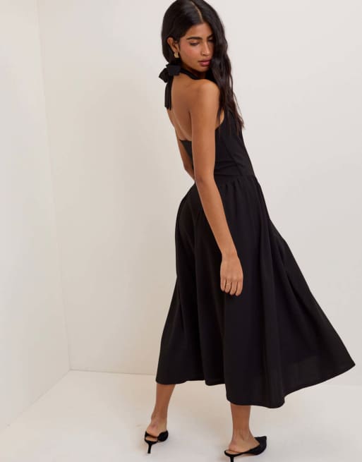 Nobody's Child Halterneck amie midi dress in black, 3 of 5