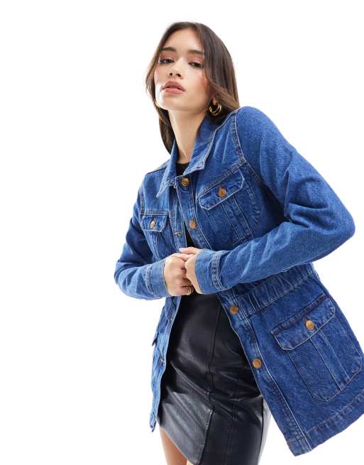 Nobody's Child Hatton denim safari jacket in blue