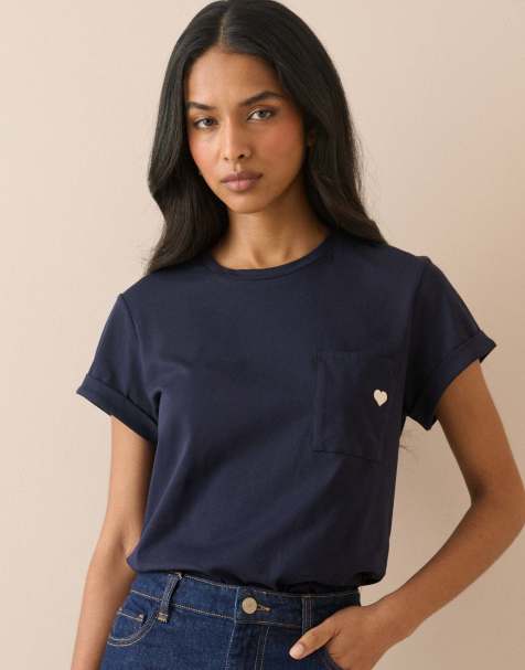 Nobody's Child Heart embroide t-shirt in blue