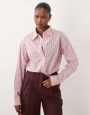 Nobody's Child Hestia Relaxed Collared Shirt In Pink