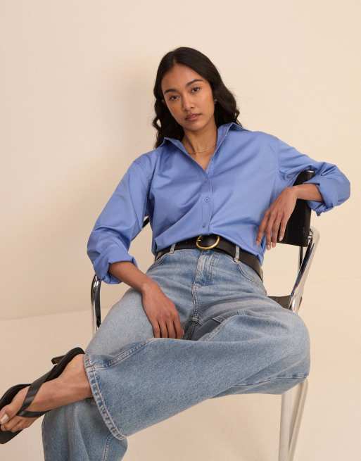 Nobody's Child Hestia relaxed shirt in blue, 5 of 5