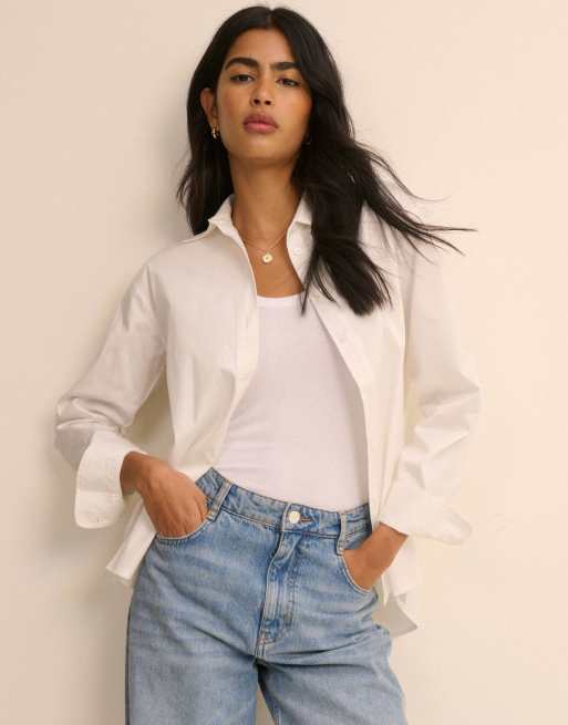 Nobody's Child Hestia relaxed shirt in white, 5 of 5