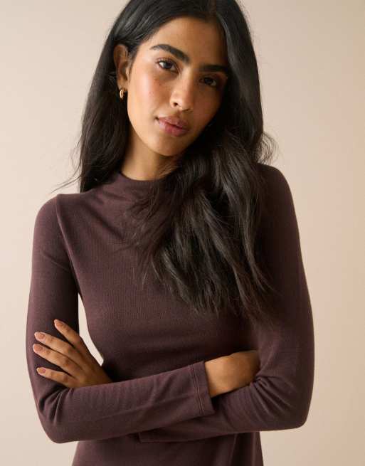 Nobody's Child High neck bailey mini dress in brown, 3 of 5