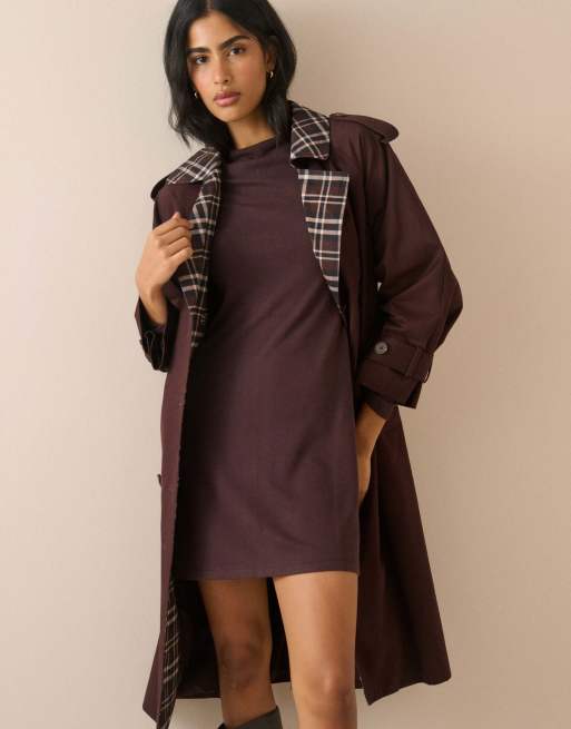 Nobody's Child High neck bailey mini dress in brown, 5 of 5