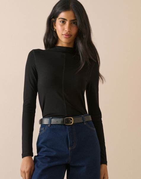 Nobody's Child High neck jersey top in black - view 1