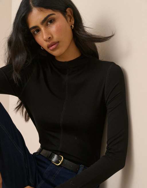 Nobody's Child High neck jersey top in black, 5 of 5