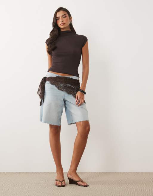 Nobody's Child high neck rib cap sleeve top in chocolate, 3 of 5