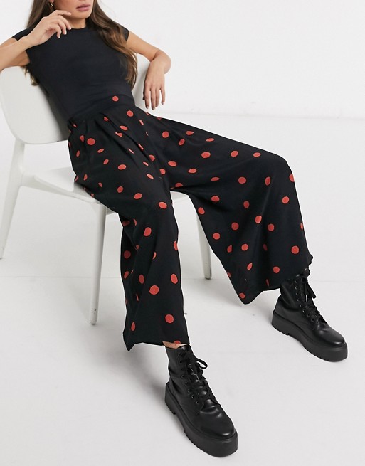 Nobody's Child high waisted wide leg trousers in spot