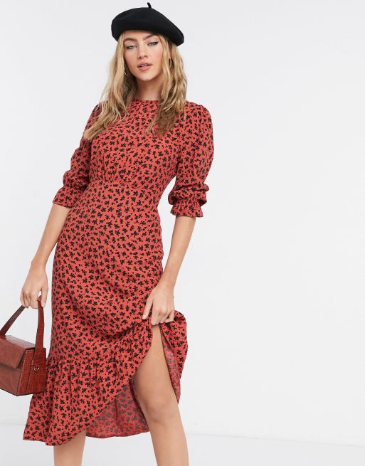 Nobody's Child - Hoogsluitende maxi-jurk in botanische bloemenprint