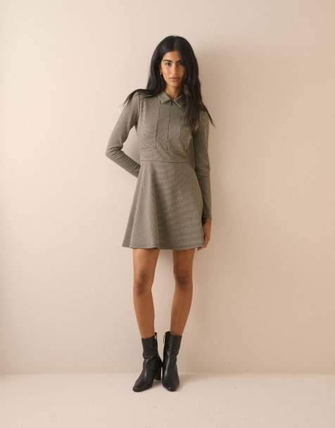 Nobody's Child Houndstooth jersey corey mini dress in multi - view 1