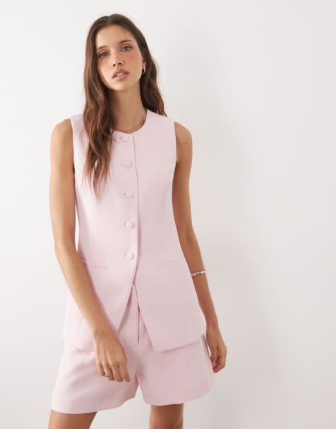 Nobody's Child Immy longline cinched detail waistcoat co-ord in pink - view 1