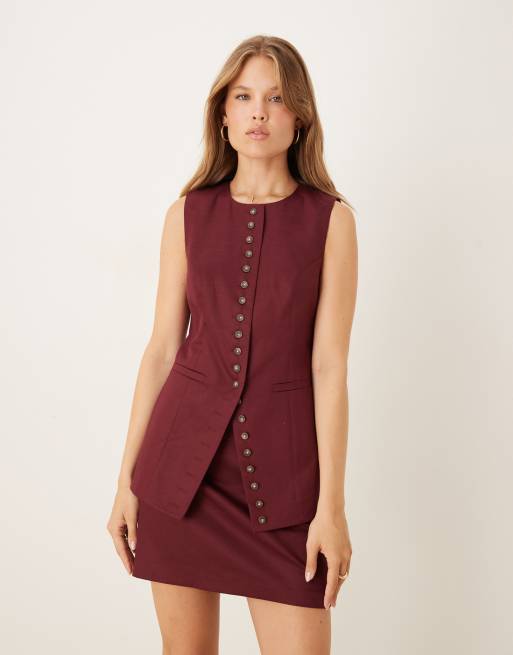 Nobody's Child Imogen longline vest in brown - part of a set