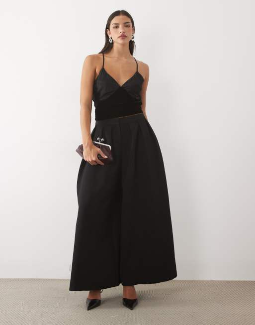 Nobody's Child India cross over back velvet cami top in black, 2 of 4