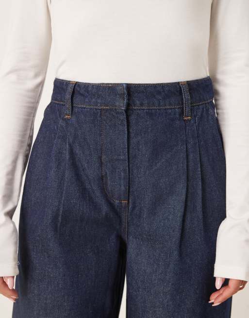 Nobody's Child – Indigoblå, figursydda jeans med veck framtill, 5 av 5
