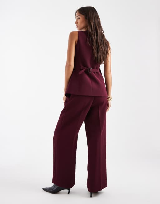 Nobody's Child - Jax - Pantalon large d'ensemble ajusté - Bordeaux, 4 de 5