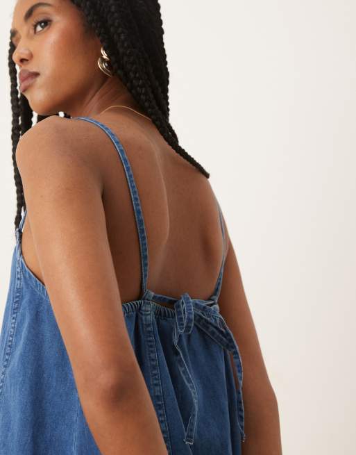 Nobody's Child - Jazmine - Robe évasée mi-longue en denim - Bleu moyen, 2 de 4