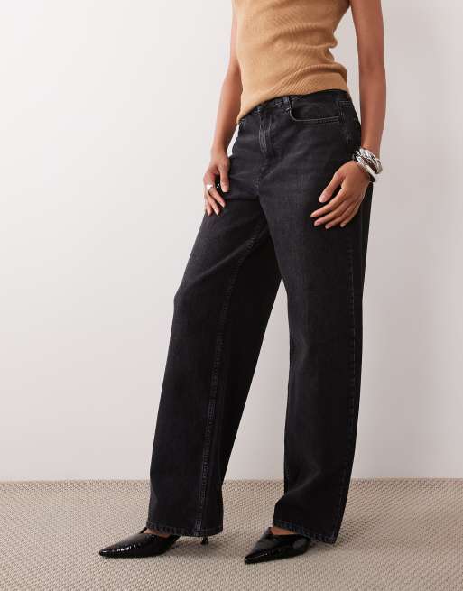 Nobody's Child jeans loose fit a gamba larga Stepney lavaggio nero, 3 di 5