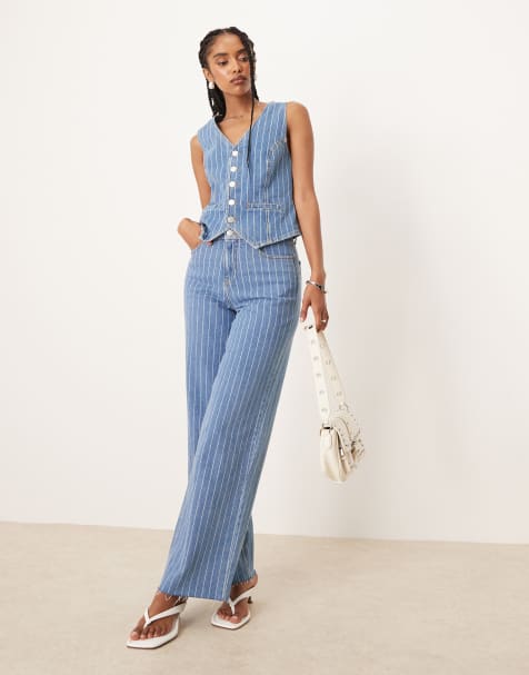Nobody's Child – Jeans-Set in Blau mit Nadelstreifen - view 1
