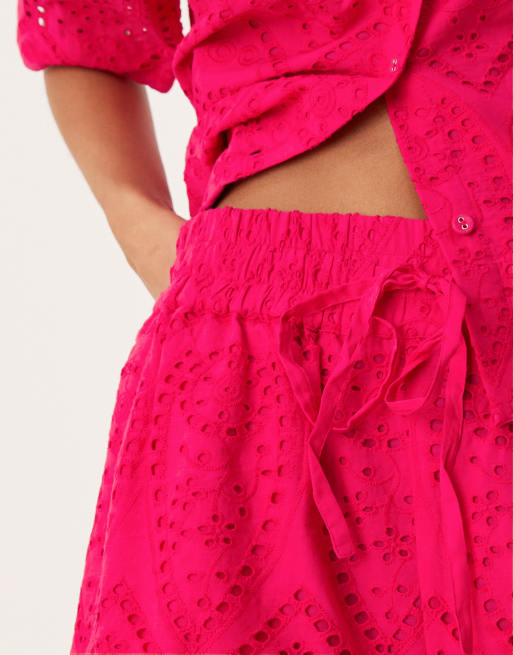 Nobody's Child - Jen - Pink shorts med broderier - Del af sæt, 5 af 5