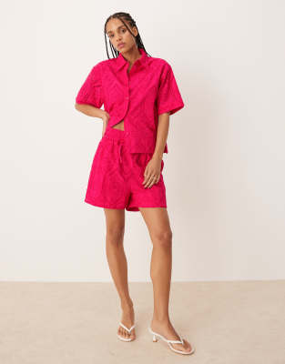 Nobody's Child - Jen - Short d'ensemble en broderie anglaise - Rose