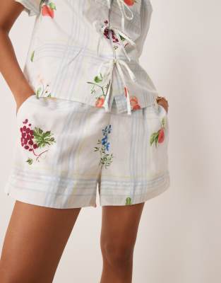 Nobody's Child Jen shorts co-ord in fruit check print-Multi