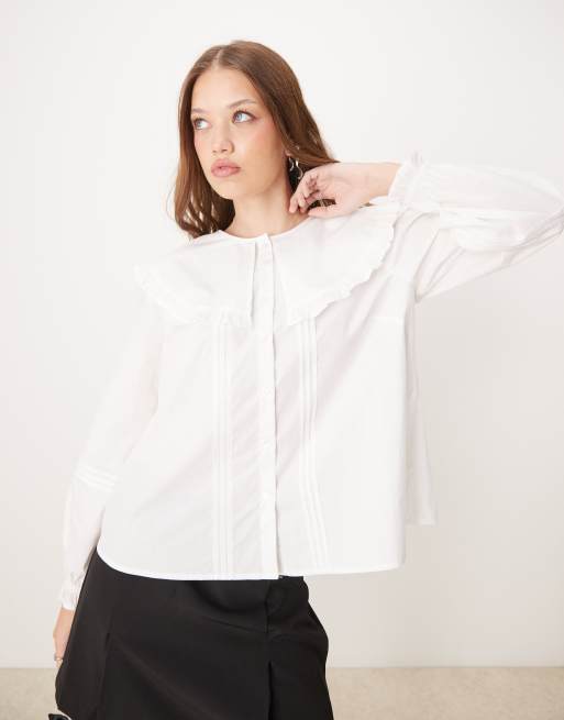 Nobody's Child - Jennifer - Blouse met overdreven kraag in wit
