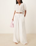 [Nobody's Child] Nobody's Child Jerrow linen look wide leg pants in white 18 white