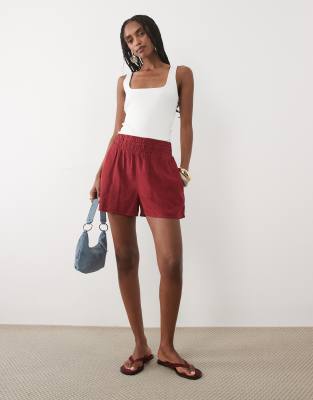 Nobody's Child Joppa Elastic Shorts In Red