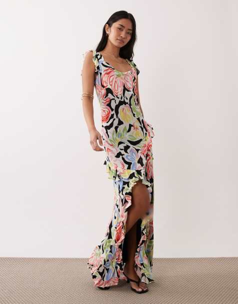 Nobody's Child Juniper occasion slip midaxi dress in black floral print - view 1