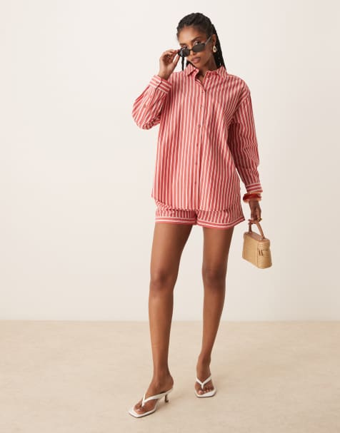 Nobody's Child Kandy shorts co-ord in red stripe