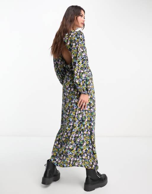 Nobody's Child Katie open back midi dress in ditsy floral, 2 of 4