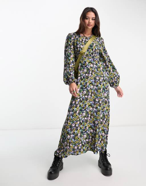 Nobody's Child Katie open back midi dress in ditsy floral, 3 of 4