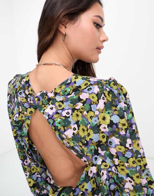 Nobody's Child Katie open back midi dress in ditsy floral, 4 of 4