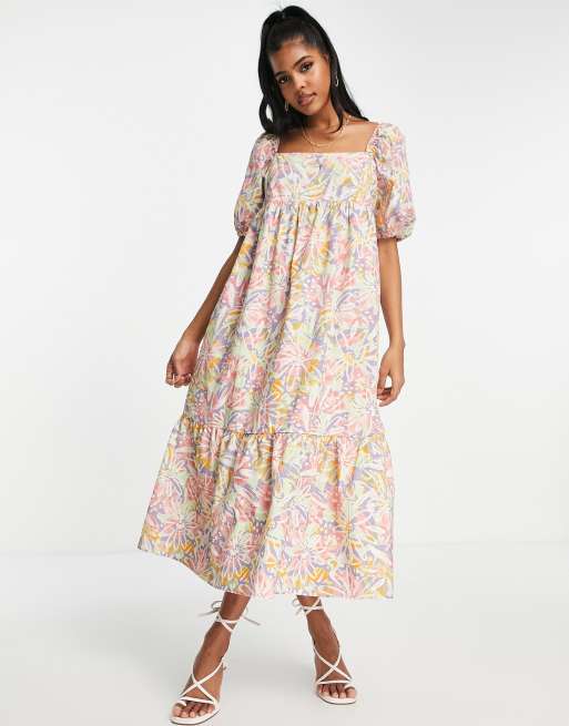 Nobody's Child - Kendall - Robe en coton à encolure carrée - Multicolore - MULTI