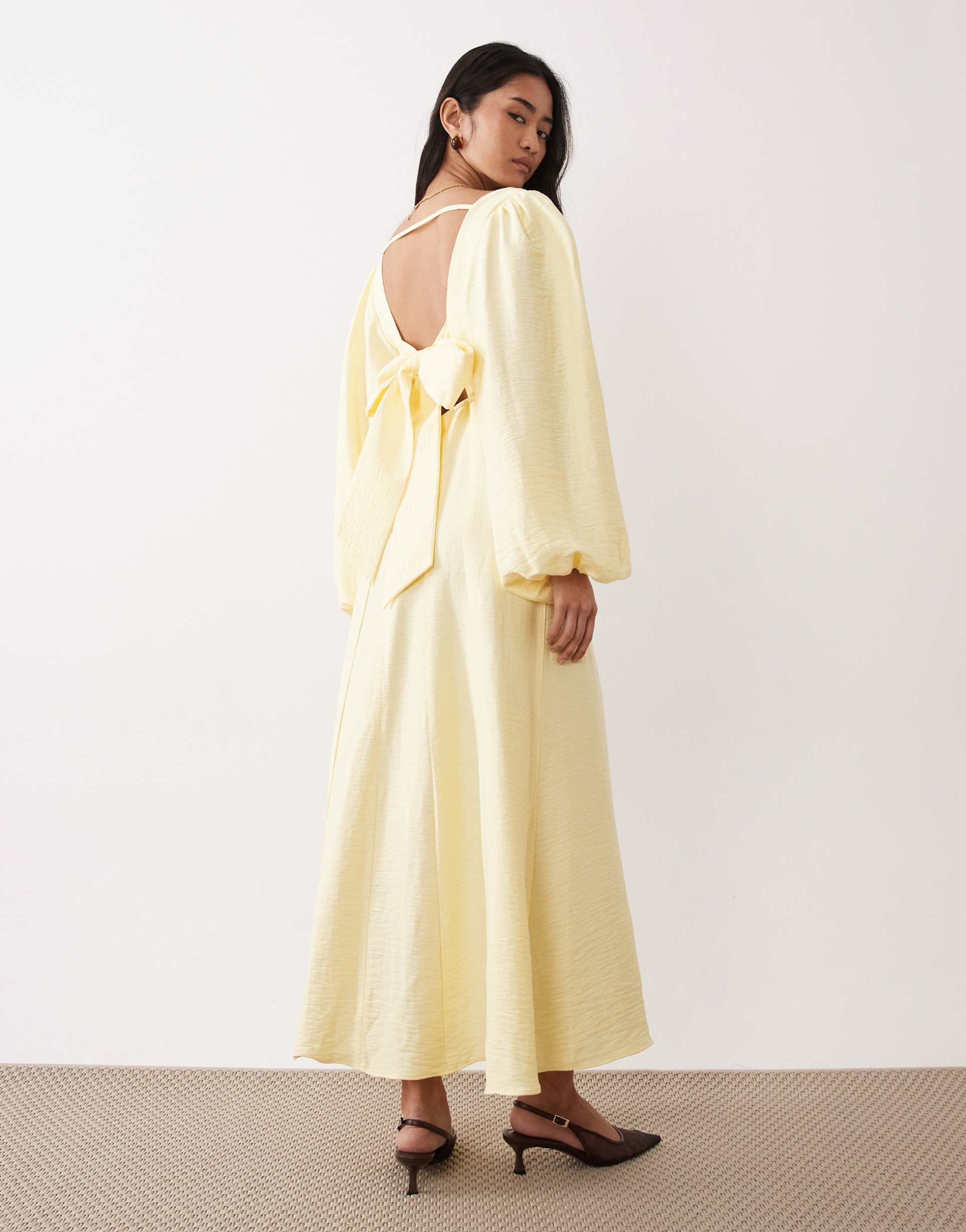 nobody's child keya occasion midi dress in yellow