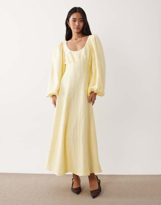 Nobody's Child - Keya - Vestito midi da cerimonia giallo con fiocco sul retro e schiena scoperta, 2 di 4