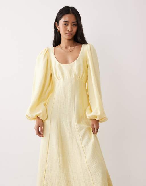 Nobody's Child - Keya - Vestito midi da cerimonia giallo con fiocco sul retro e schiena scoperta, 4 di 4