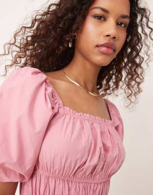 NOBODY'S CHILD KURTIS PUFF SLEEVE MIDI DRESS 