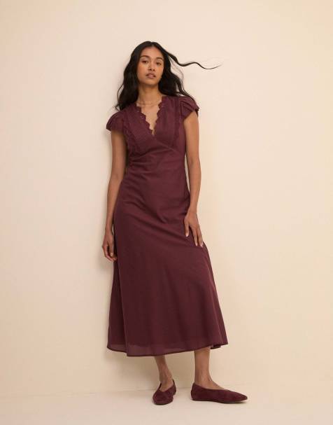 Nobody's Child Lace trim susie midi dress in purple - view 1