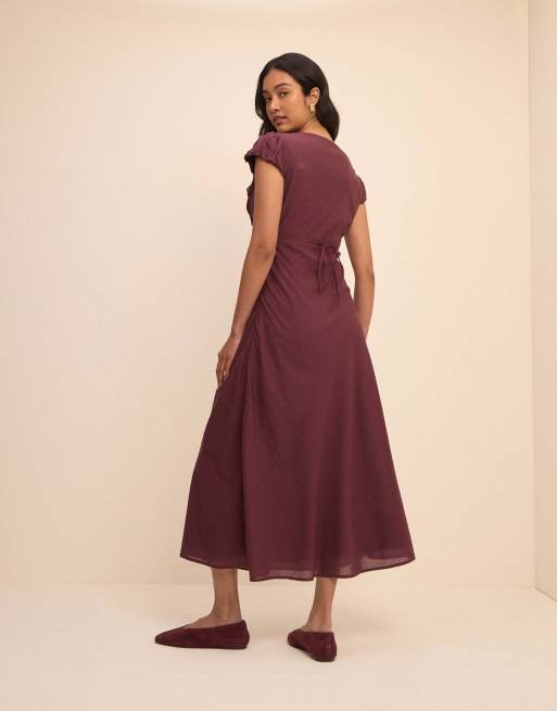 Nobody's Child Lace trim susie midi dress in purple, 4 of 4