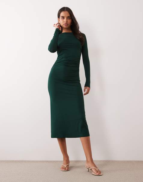 Nobody's Child Laurella mesh long sleeve maxi dress in green - view 1