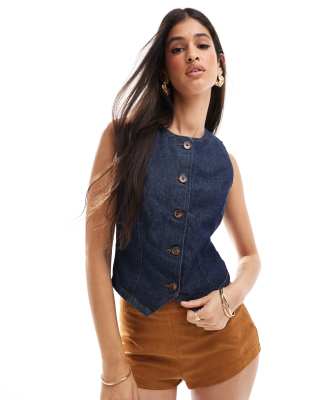 Lausanne denim vest in dark blue